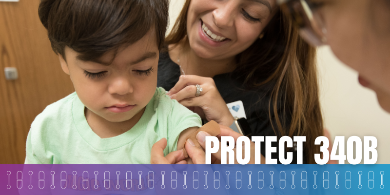 Child receiving a vaccine at a community health center